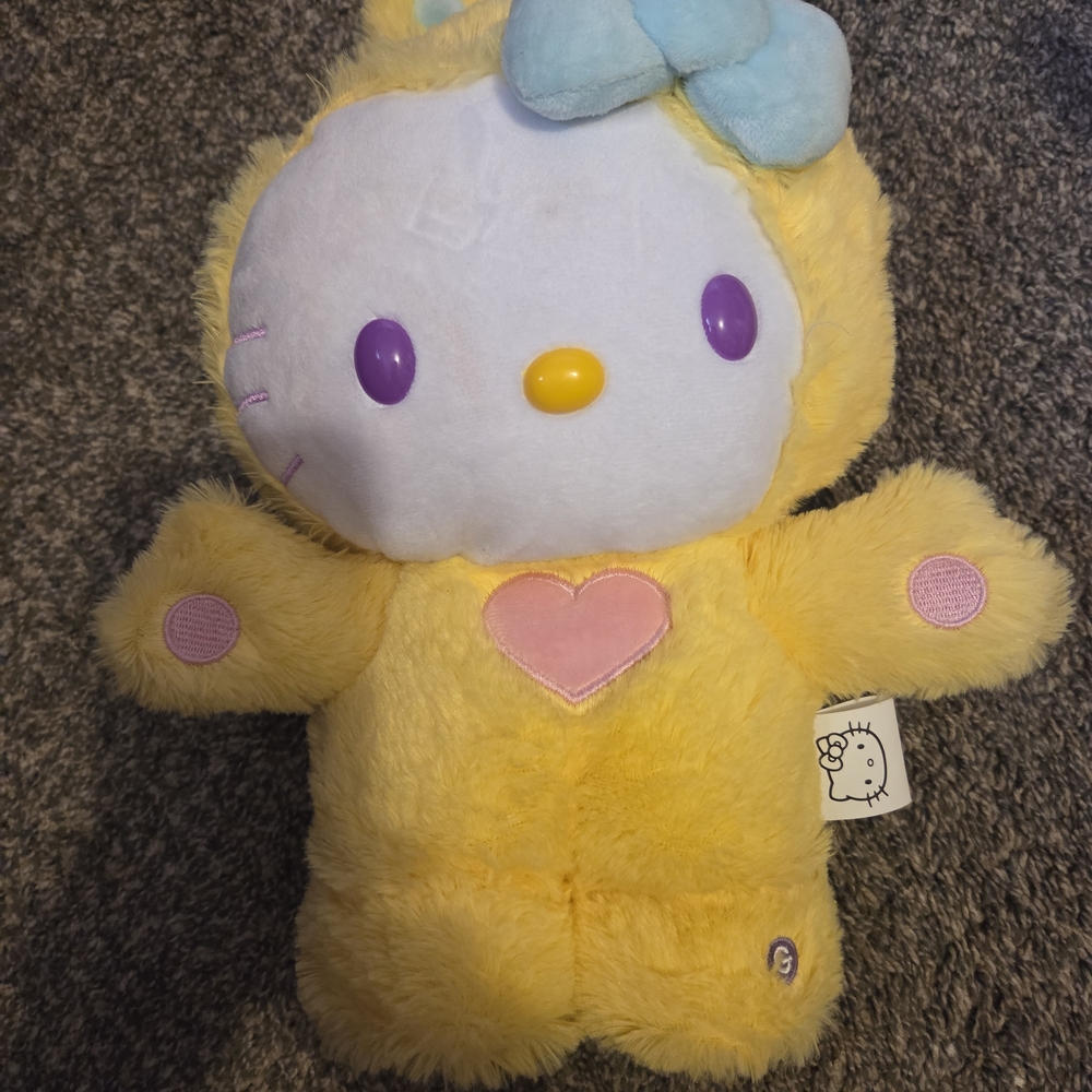 Hello Kitty Plush in Yellow with Blue Bow